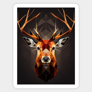 Triangle Deer - Abstract polygon animal face staring Sticker